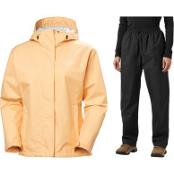 Helly Hansen HH Seven J/Rain regnsett, dame, miami peach/svart