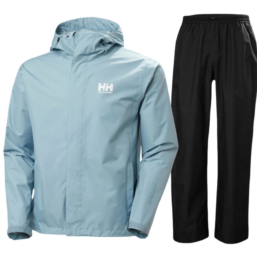 Helly Hansen HH Rain/Seven J regntøy, herre, svart/blå