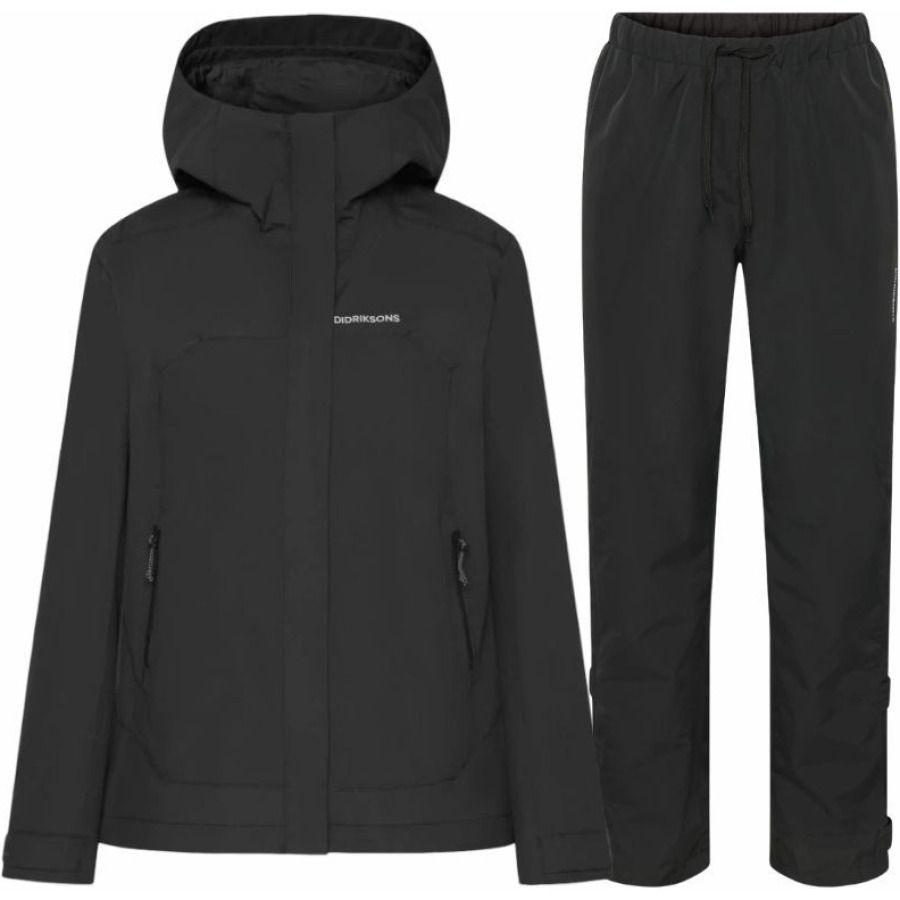 Conjunto impermeable Grit de Didriksons, mujer, negro