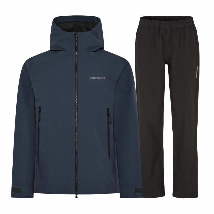 Didriksons Nordic/Biak regntøy, herre, svart/sleepy blue
