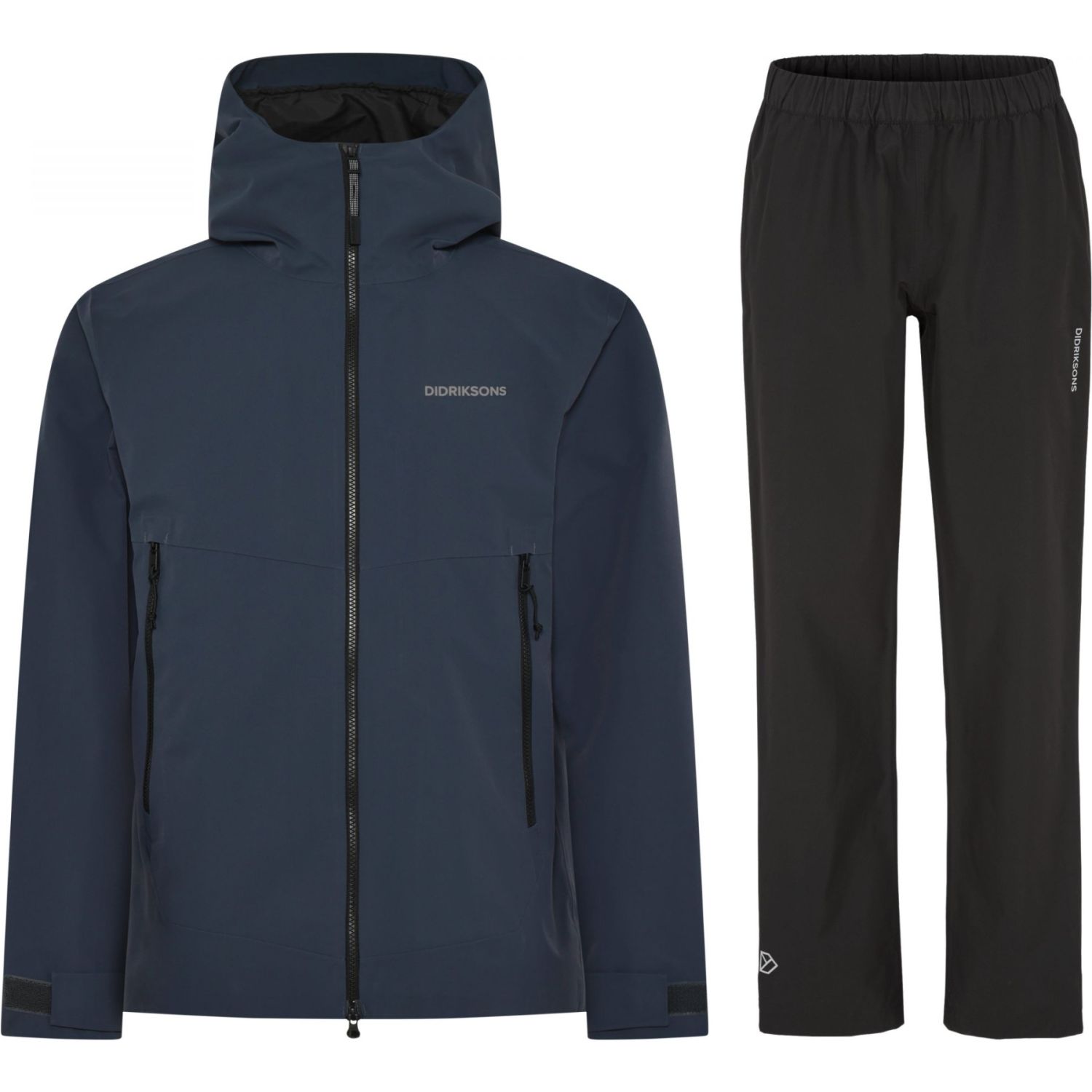Didriksons Nordic/Biak conjunto de chuva, homem, preto/sleepy blue