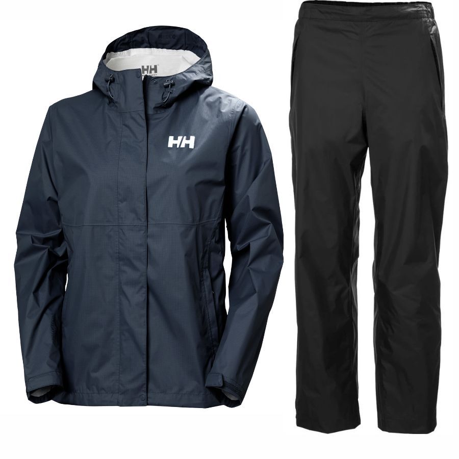 Helly Hansen Loke 2.0/Loke regnsett, dame, svart/blå