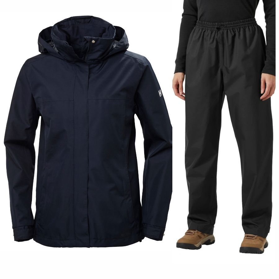 Helly Hansen HH Rain/Aden regnsett, dame, svart/blå