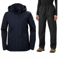 Helly Hansen HH Rain/Aden regnsett, dame, svart/blå