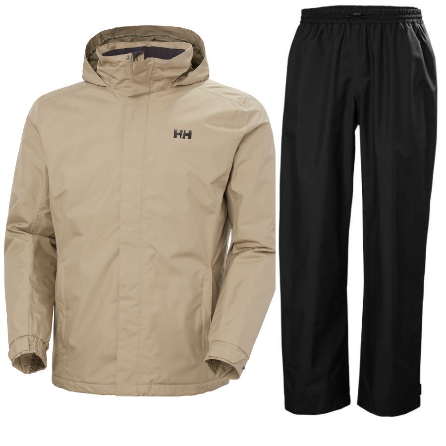 Helly Hansen HH Rain/Dubliner Insulated regnsæt, herre, sort/beige