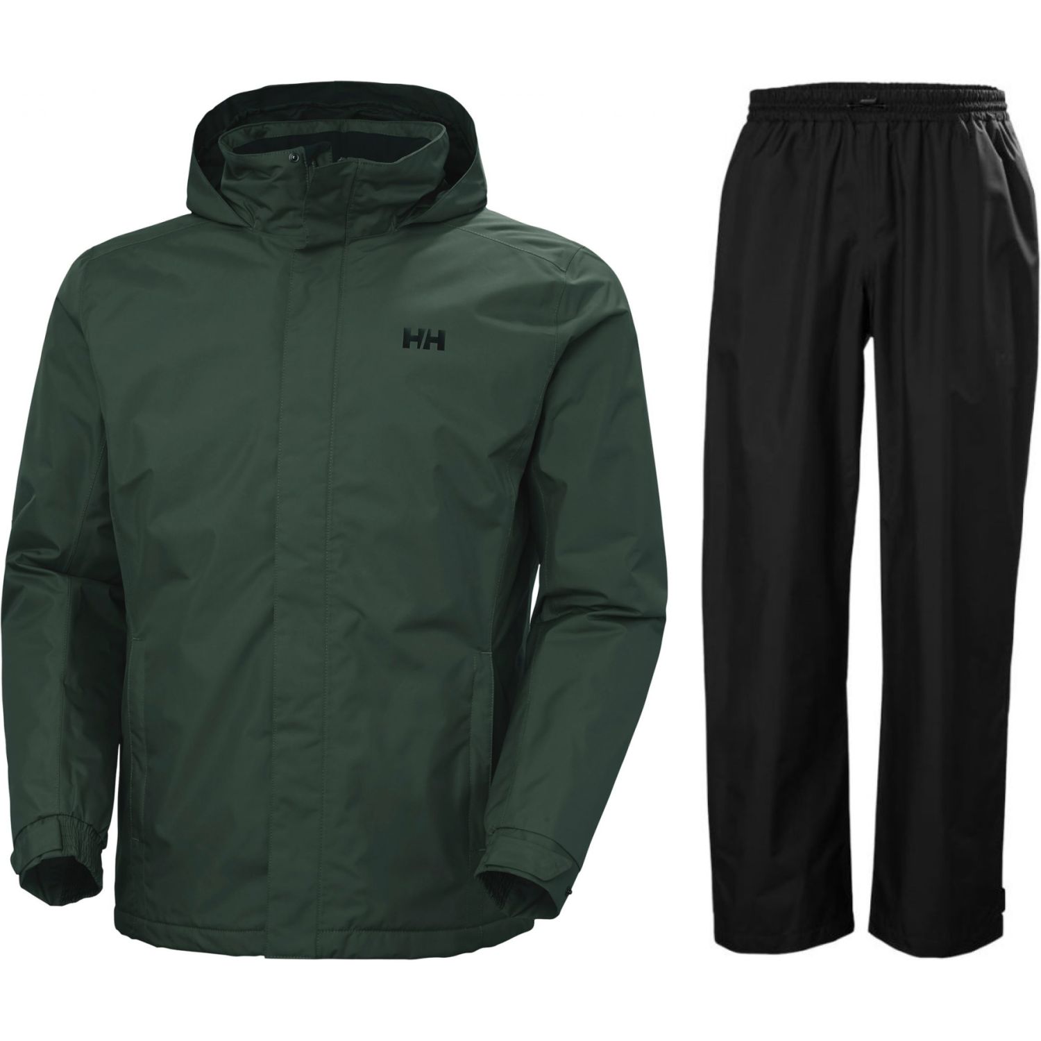 Helly Hansen HH Rain/Dubliner Insulated regnställ, herr, svart/grön