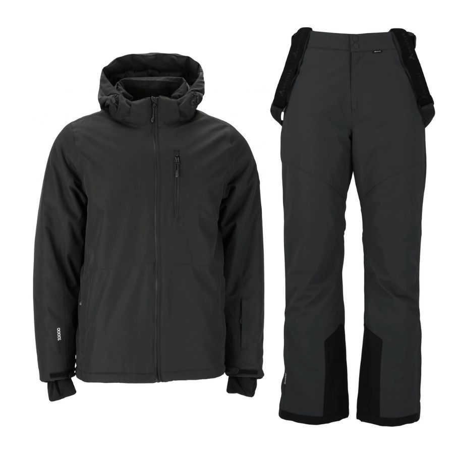 Set giacca e pantaloni da sci Whistler Drizzle, da uomo, nero