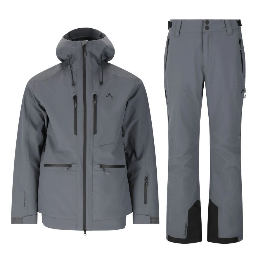 Whistler Waitoro Ski-Jacke/Skihose-Regen-Set, Herren, dunkelgrau