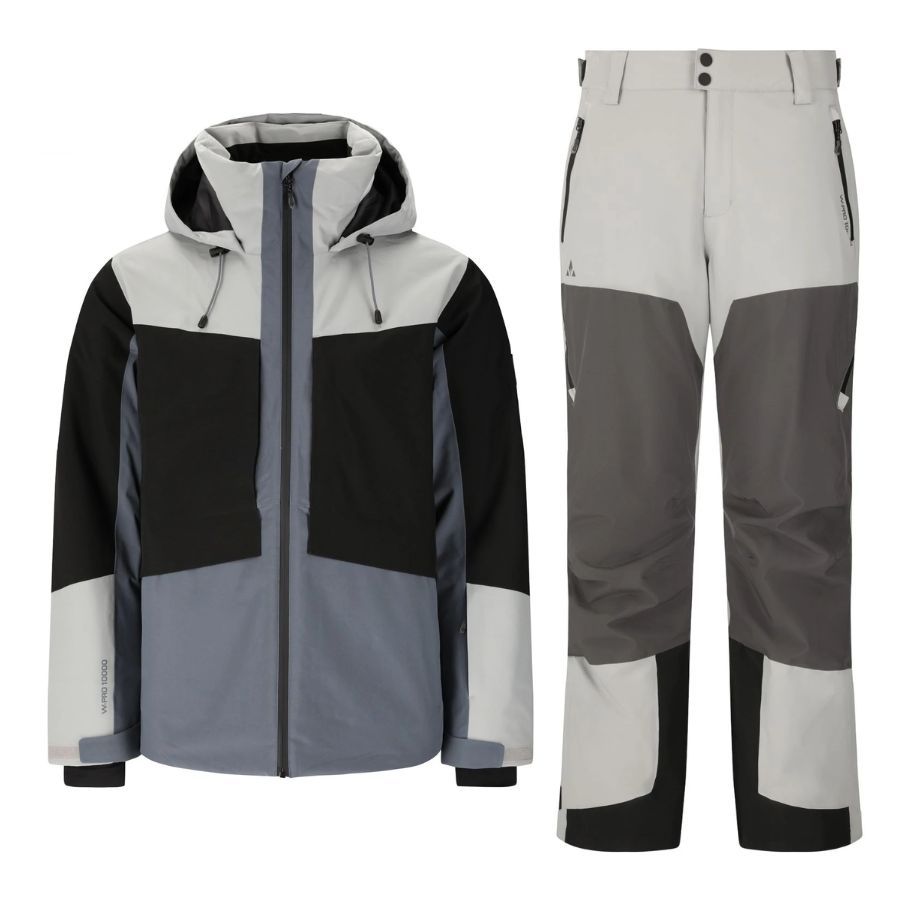 Whistler Kingland Ski-Jacke/Skihose-Regen-Set, Herren, grau