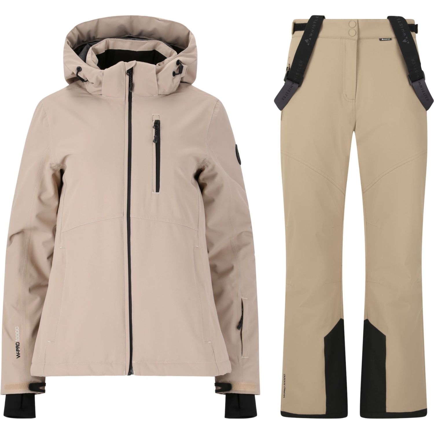 Whistler Drizzle skijakke/skibukser regnsæt, dame, beige