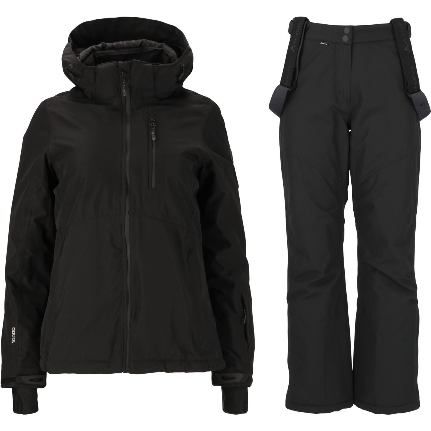 Whistler Drizzle skidjacka/skidbyxor set, dam, svart