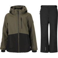 Whistler Drizzle/Rossburg regnsæt, junior, mørkegrøn/sort