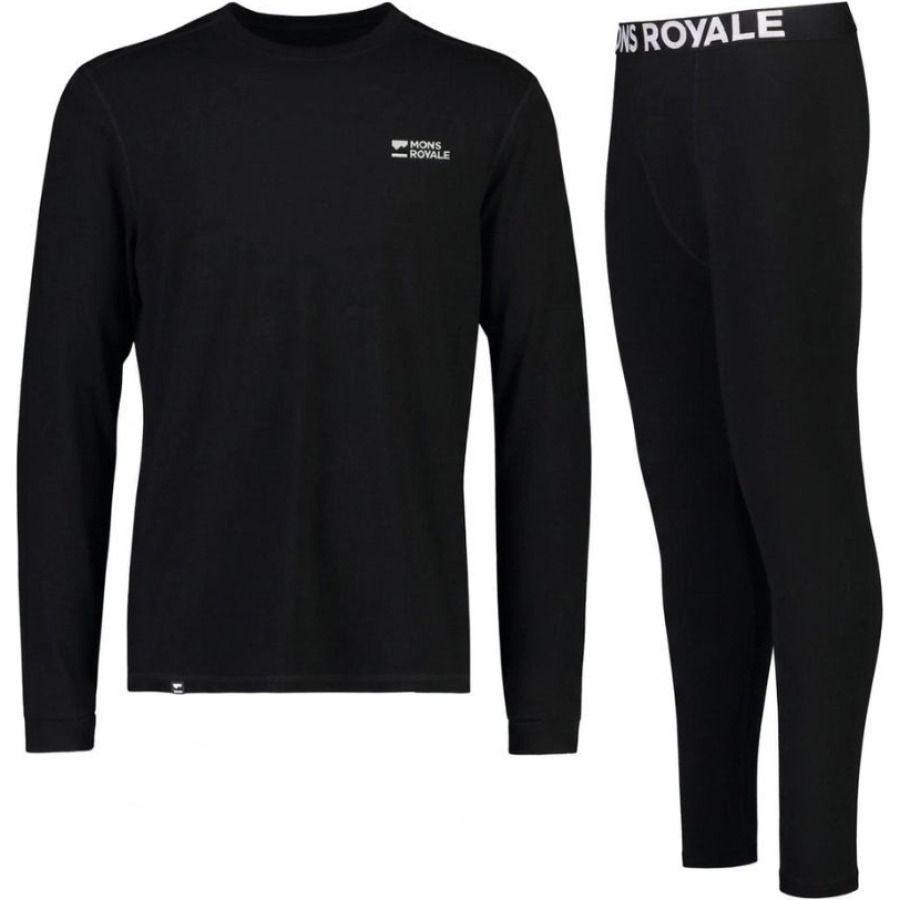 Mons Royale Cascade Merino Base Layer Sarja, herra, musta