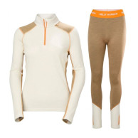 Helly Hansen Lifa Merino Midweight 1/2 Zip Sæt, dame, hvid/brun