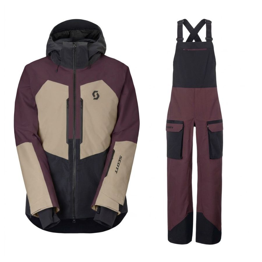 Scott Ultimate Dryo Skiset, Herren, cocoa red/beige/rød/sort