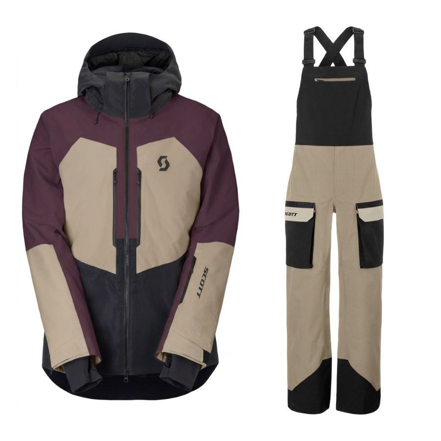 Scott Ultimate Dryo Skiset, Herren, cocoa red/beige/sort