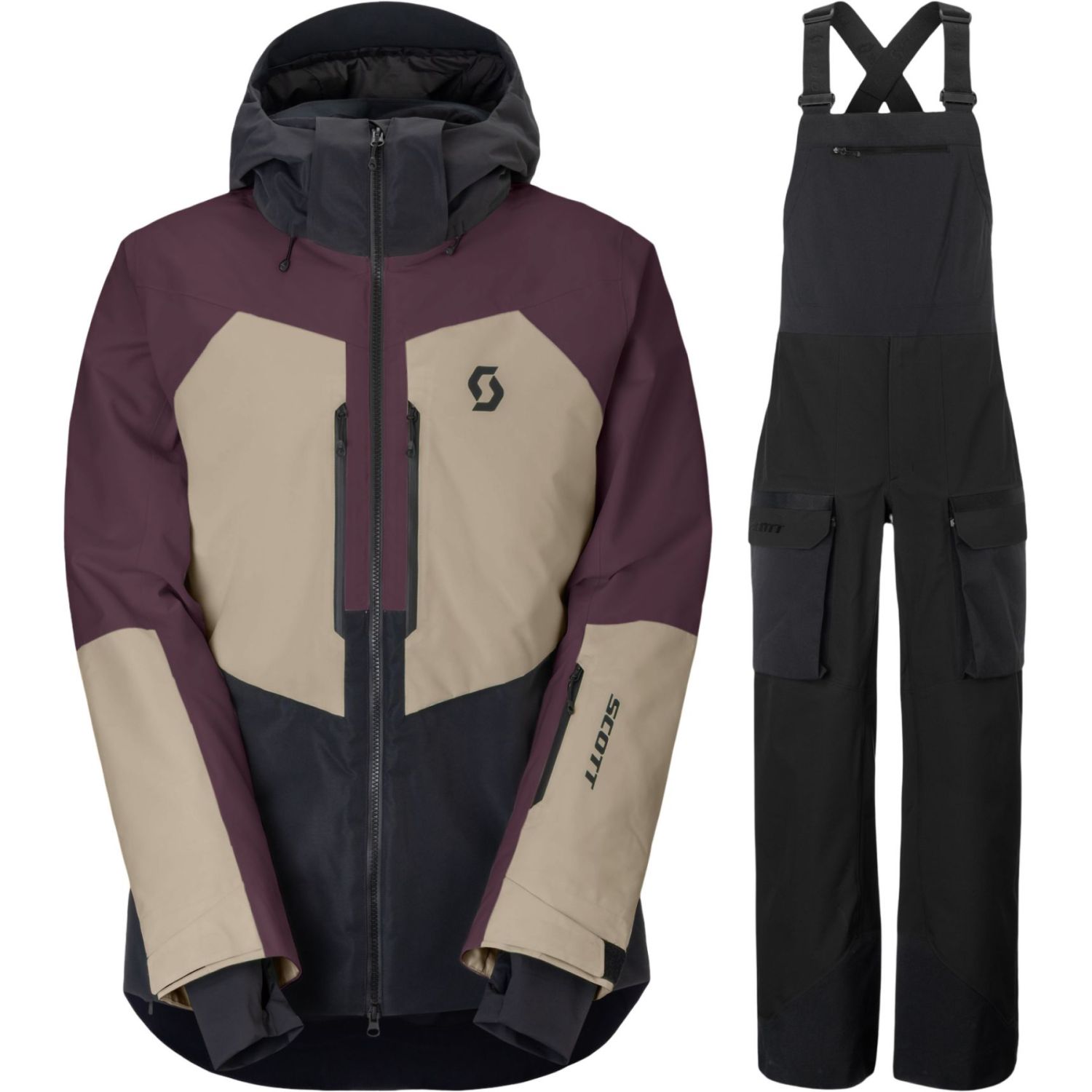 Scott Ultimate Dryo Skisæt, herre, cocoa red/beige/sort