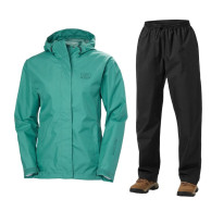Helly Hansen Seven J Regnställ, dam, grøn/sort