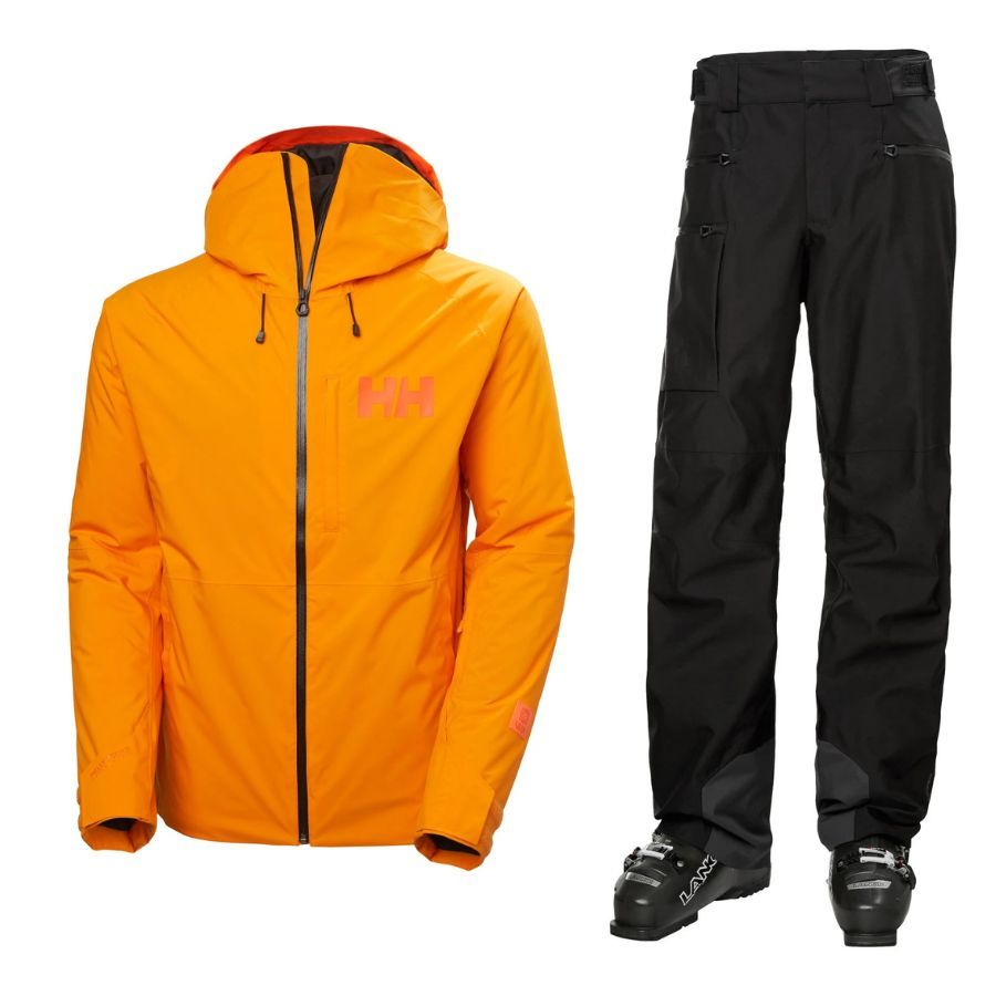 Helly Hansen Powderface Skisæt, herre, orange/sort