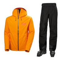 Helly Hansen Powderface Skisæt, herre, orange/sort
