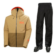 Helly Hansen Powderface Skisæt, herre, beige/sort