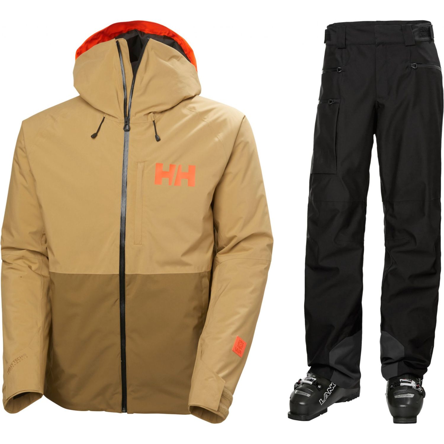 Helly Hansen Powderface Skisæt, herre, beige/sort