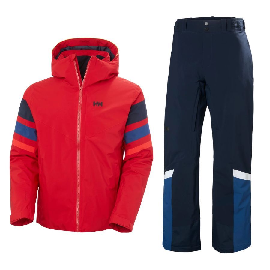 Helly Hansen Panoramic Ins Set da sci, uomo, rød/blå