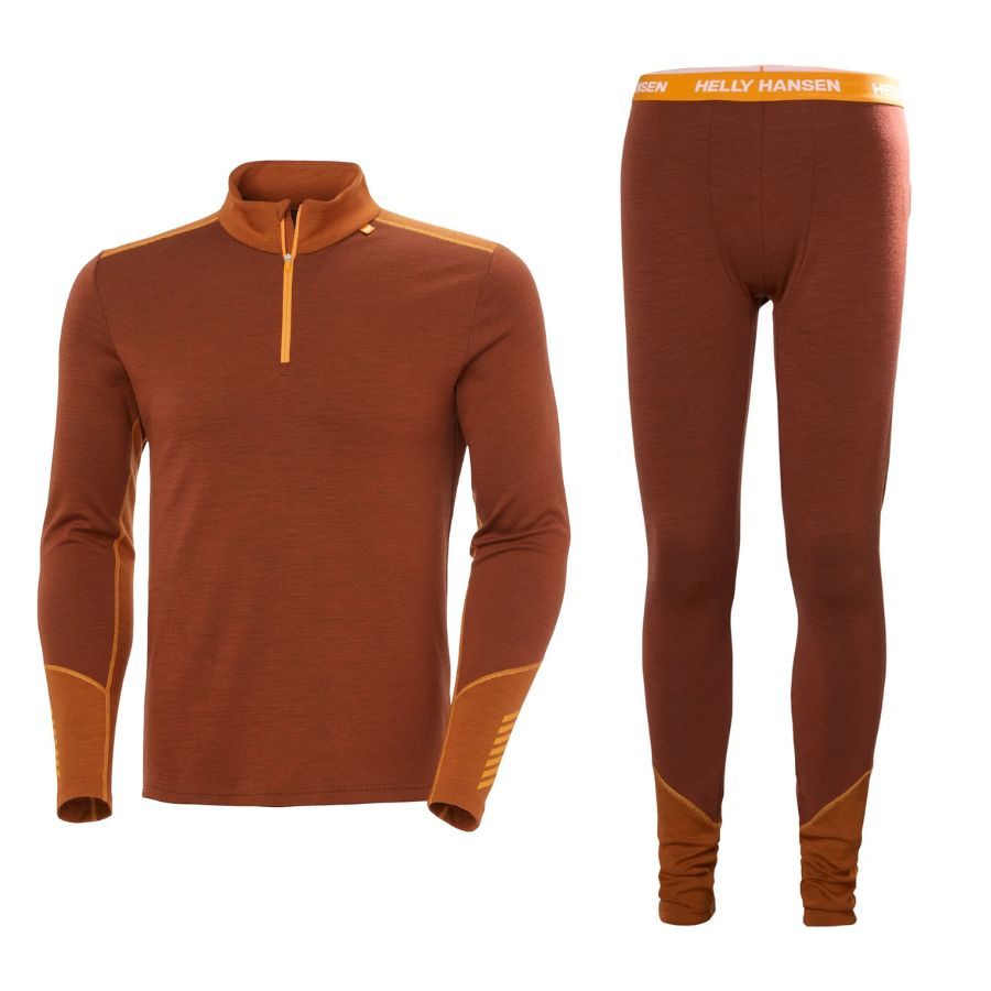 Helly Hansen Lifa Merino Midweight 1/2 Zip Set, herr, brun