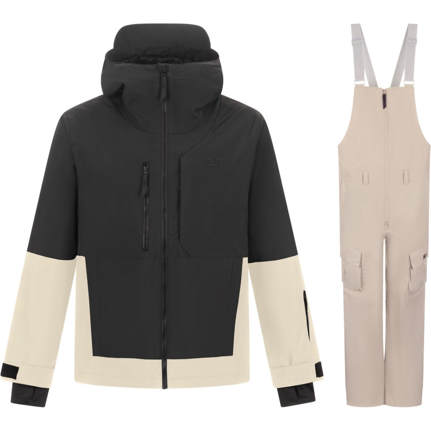 2117 of Sweden Norrdal Skidset, herr, svart/beige