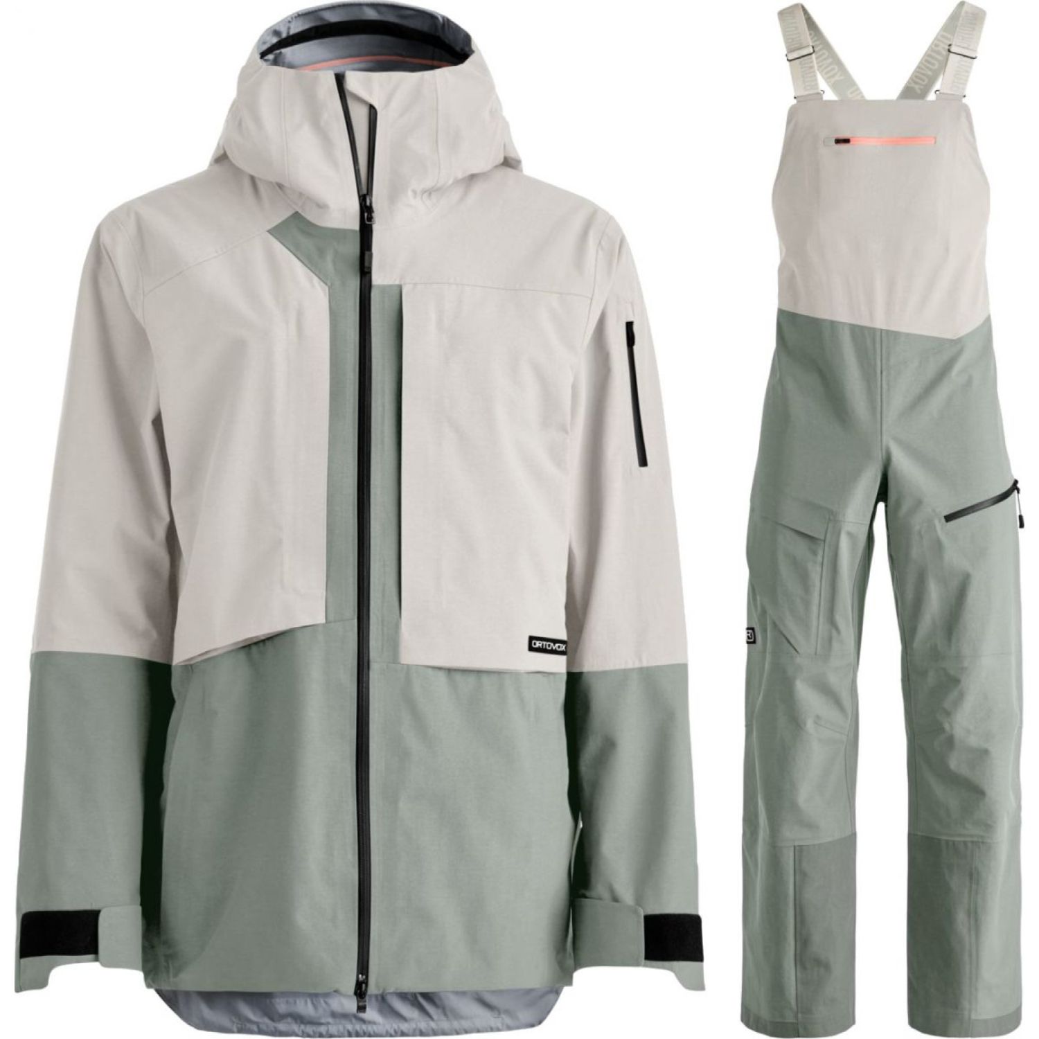 Ortovox Ravine Plus 3L Skidset, dam, beige/lysegrön