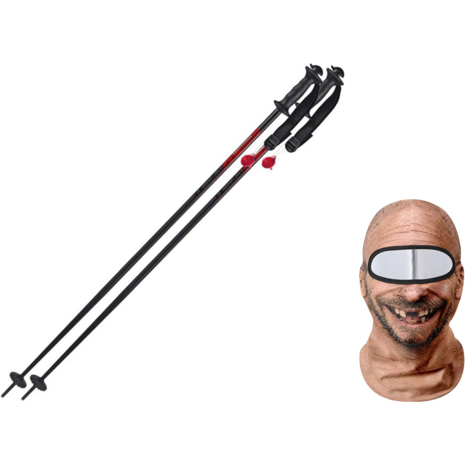 Komperdell Alpine Sæt, unisex, sort/rød