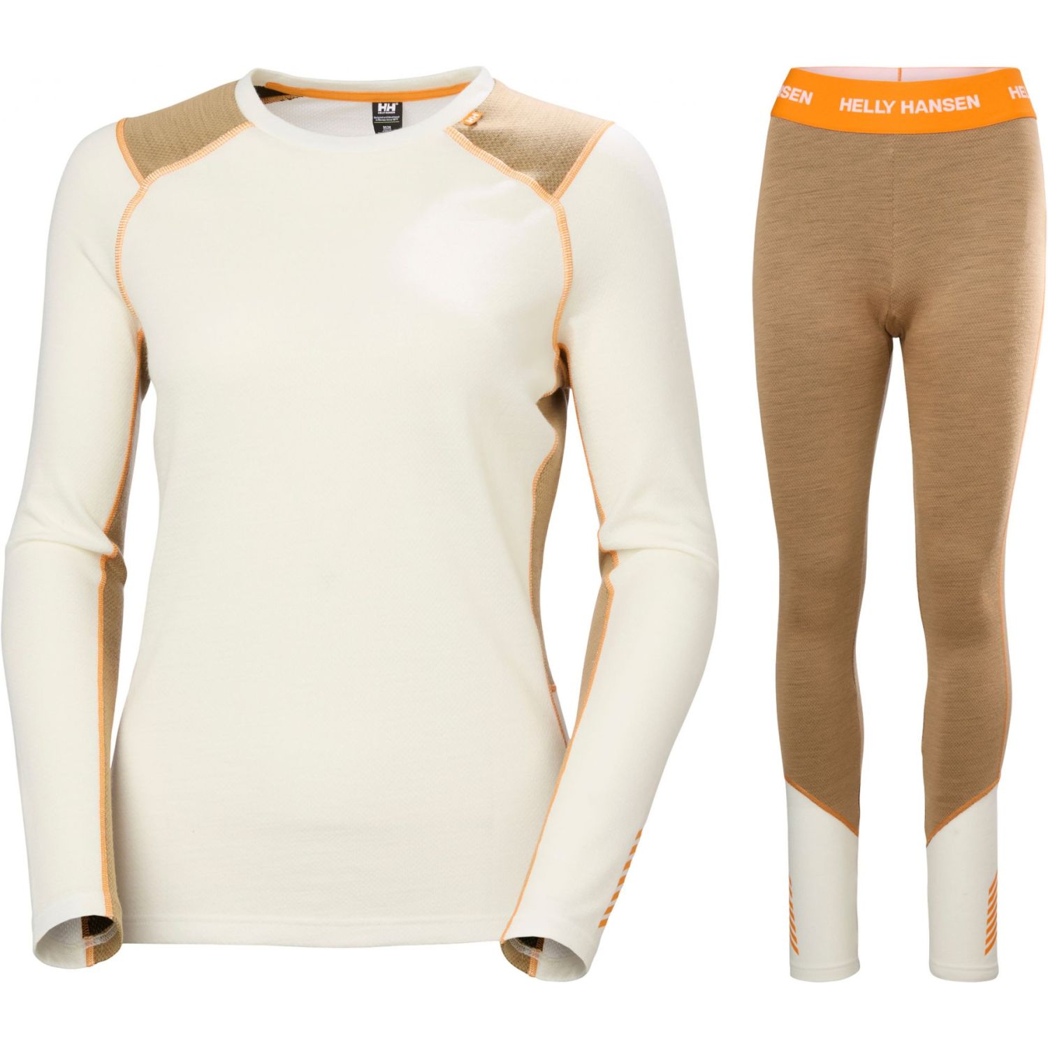 Helly Hansen Lifa Merino Midweight Sæt, dame, hvid/brun