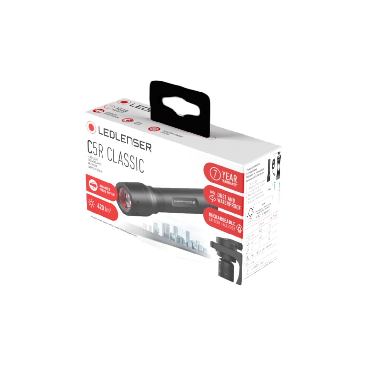 Ledlenser C5R Classic, lanterna, preto