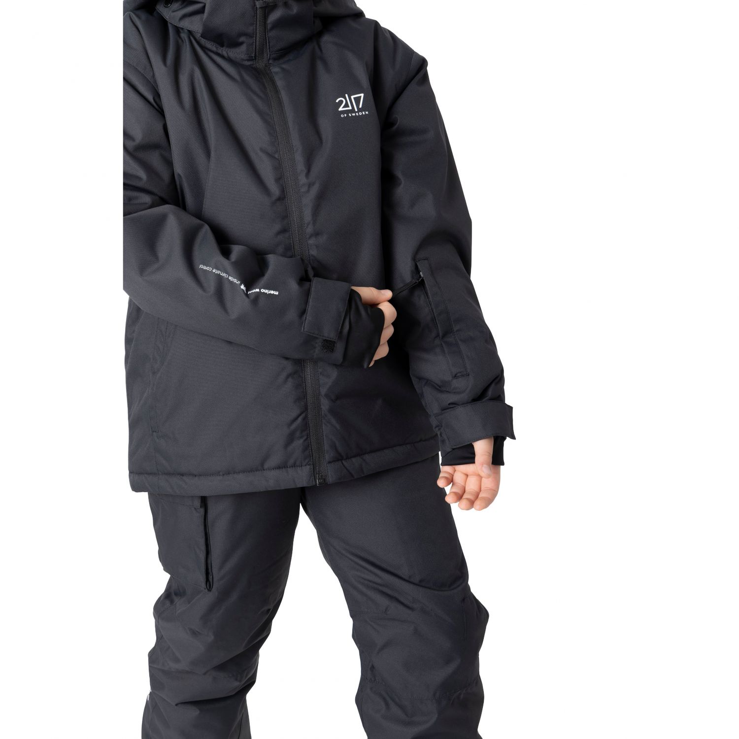 2117 of Sweden Borgvik, lyžiarska bunda, junior, čierna