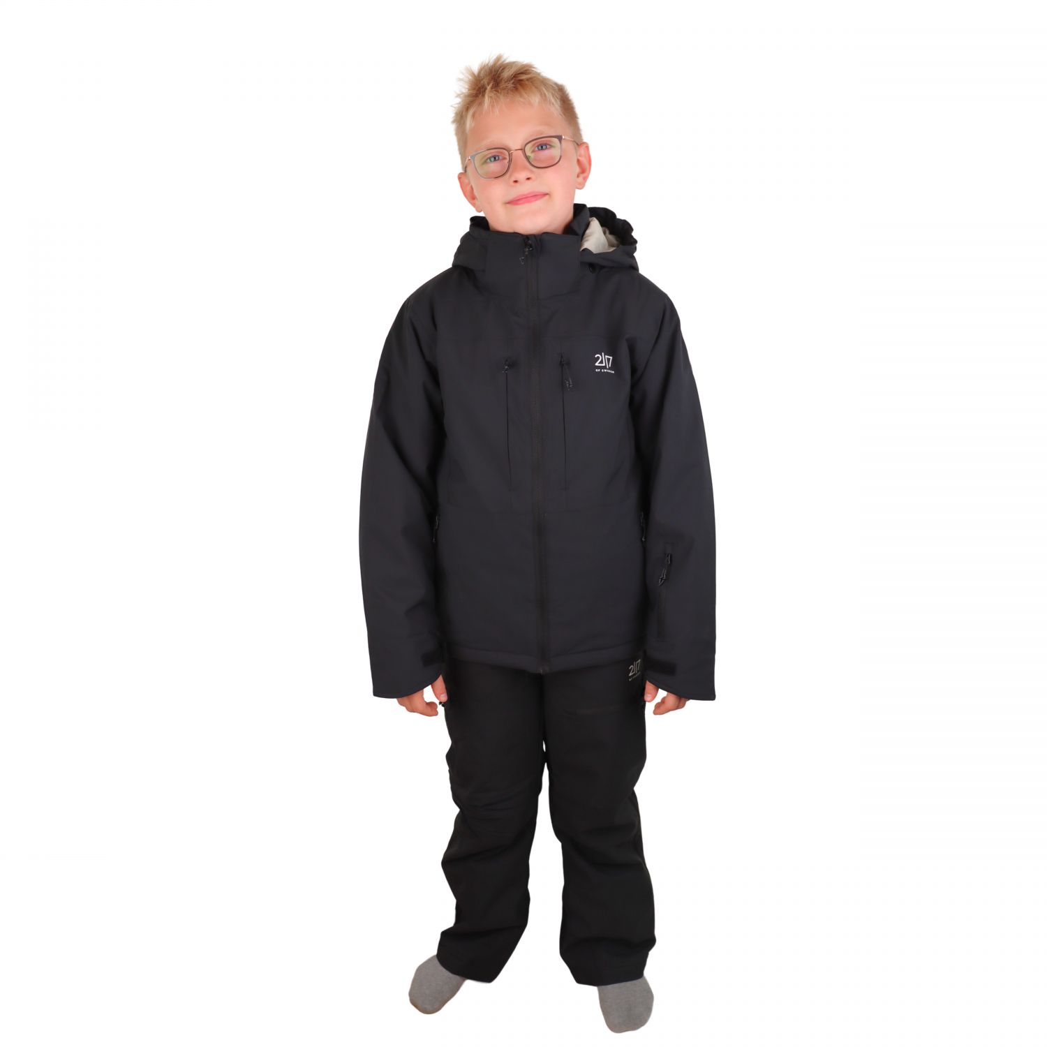 2117 of Sweden Chaqueta de esquí Lauker, juvenil, negra