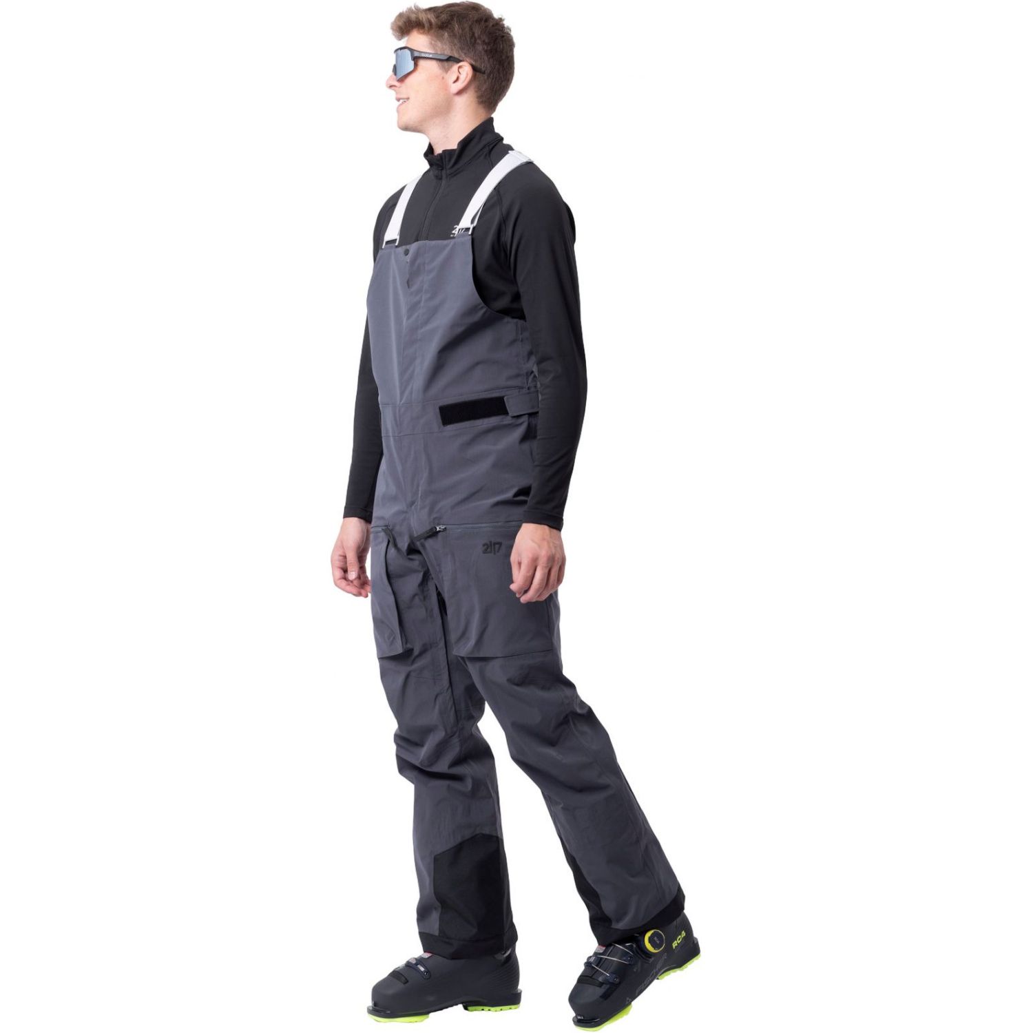 2117 of Sweden Dartsel 3l Bib, calças de esqui com peitoral, masculino, cinza