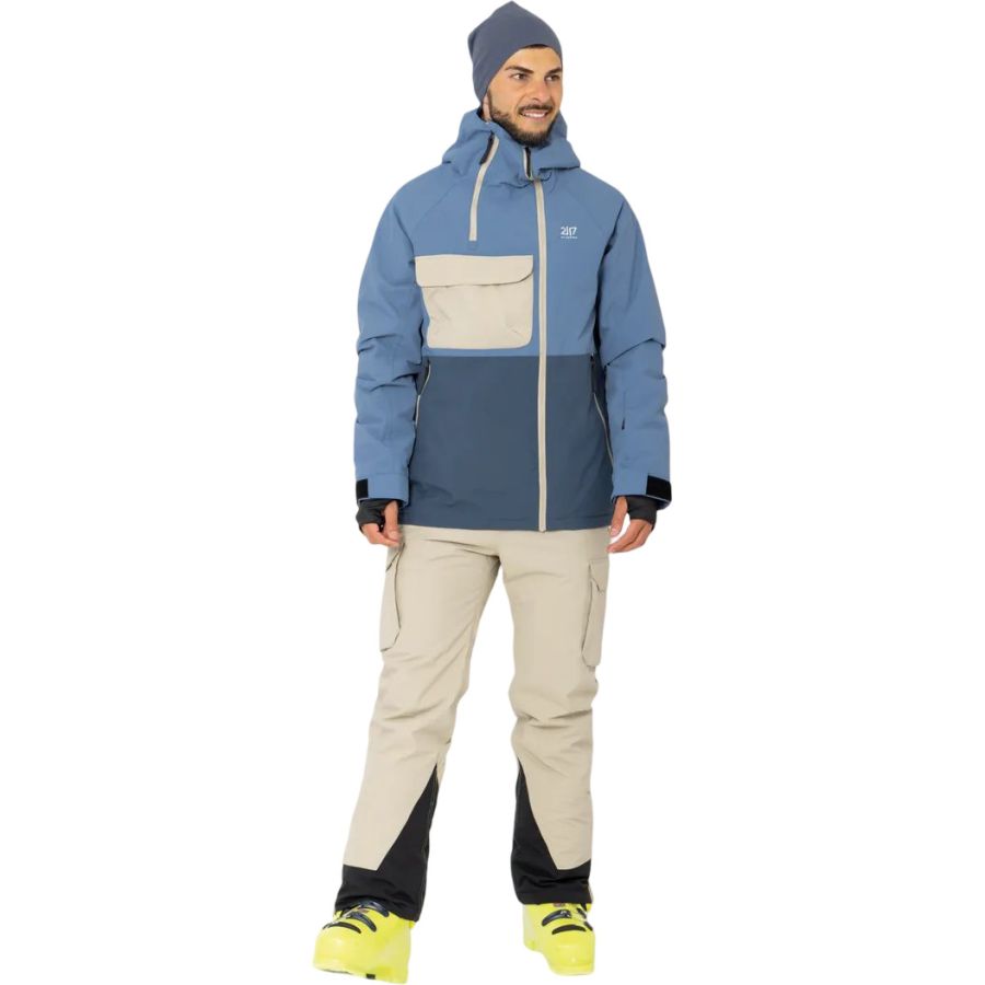2117 of Sweden Krasse, ski jacket, men, dusty blue