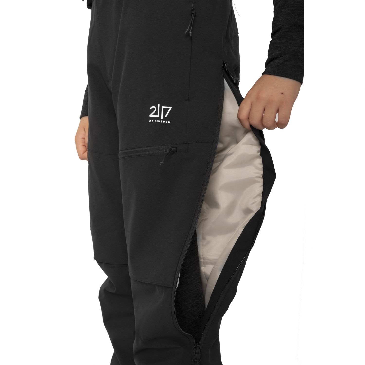 2117 of Sweden Lauker, pantalons de ski, junior, noir