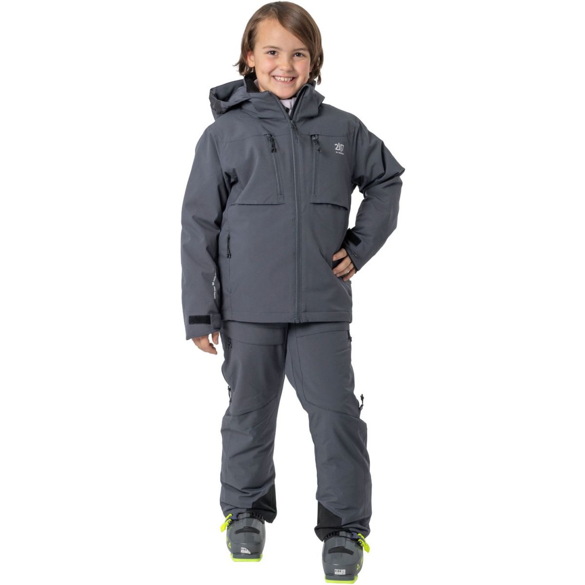 2117 of Sweden Lillpite, lyžařská bunda, junior, šedá