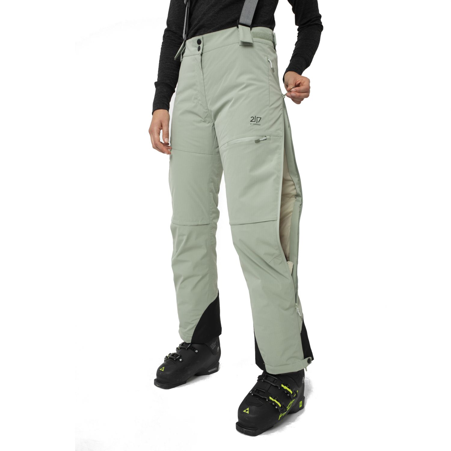 2117 of Sweden Nausta, pantaloni da sci da donna, verde chiaro