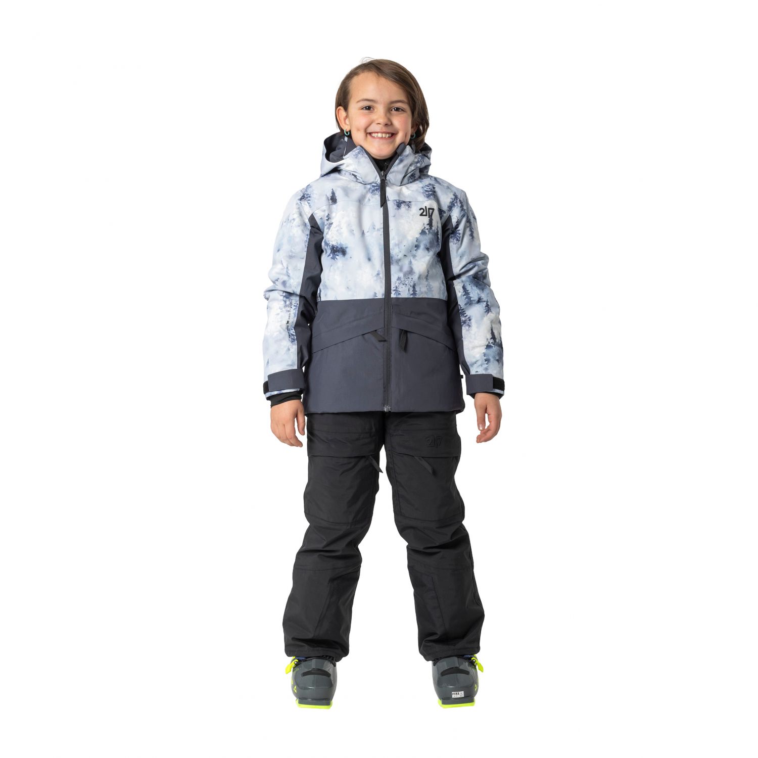 2117 of Sweden Ottebol, lyžiarska bunda, junior, sivá