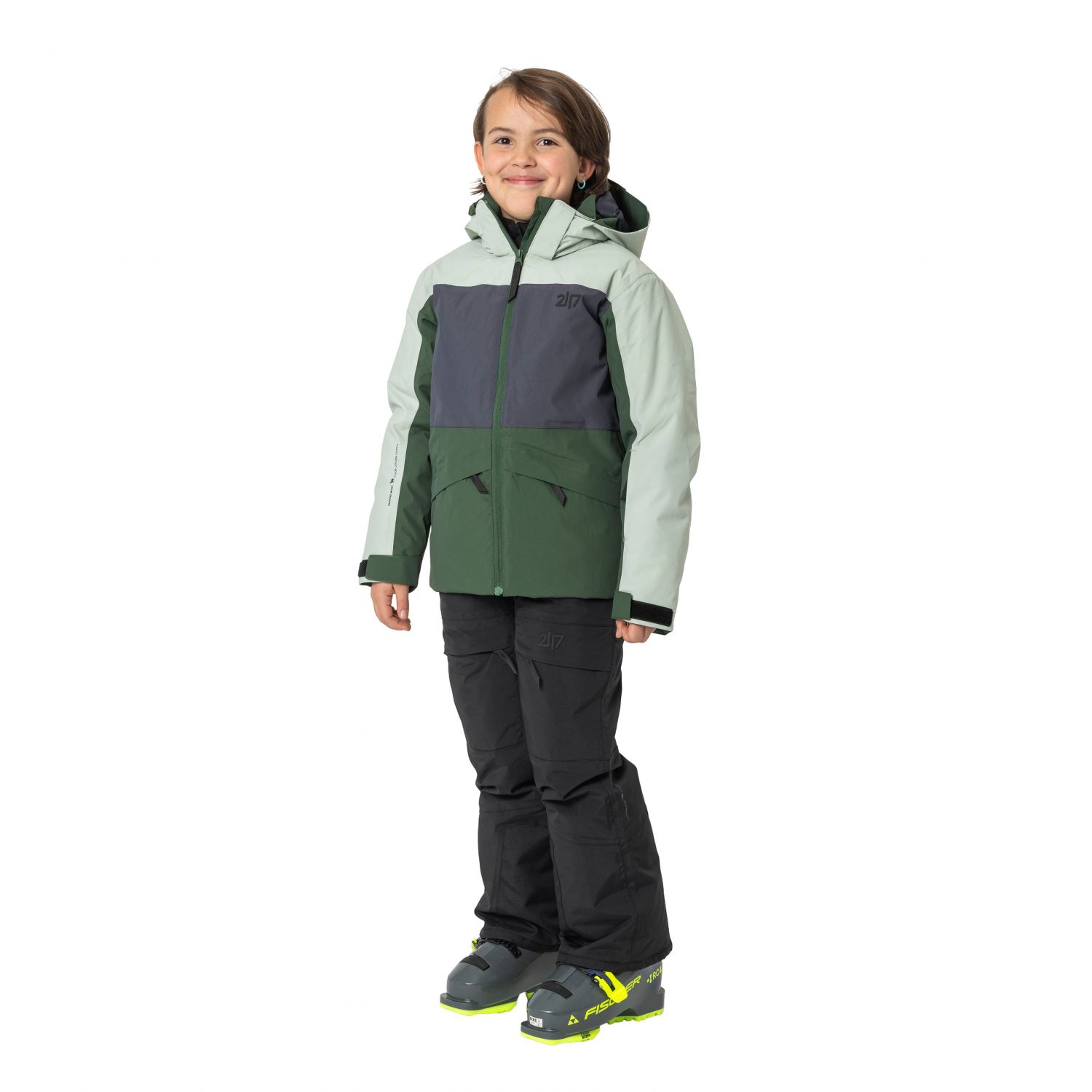 2117 of Sweden Ottebol, lyžiarska bunda, junior, zelená