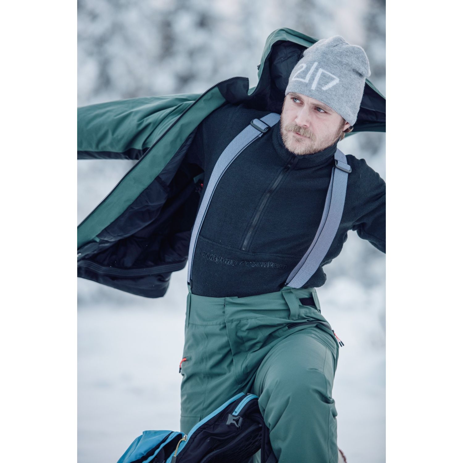 2117 of Sweden Trollebo, fleece dzseki, férfi, fekete