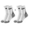 HELIOS Meias de corrida Coolmax, 2 pares, branco