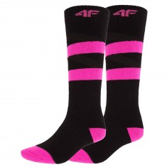 4F 2 pair Ski Socks, women, deep black