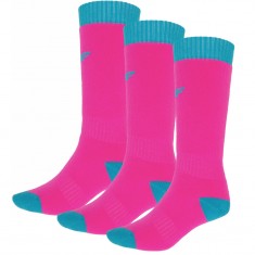 4F Ski Socks, 3 pair, kids, pink