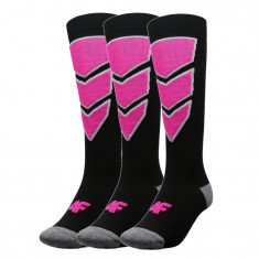 4F ski socks, 3 pair, women, black
