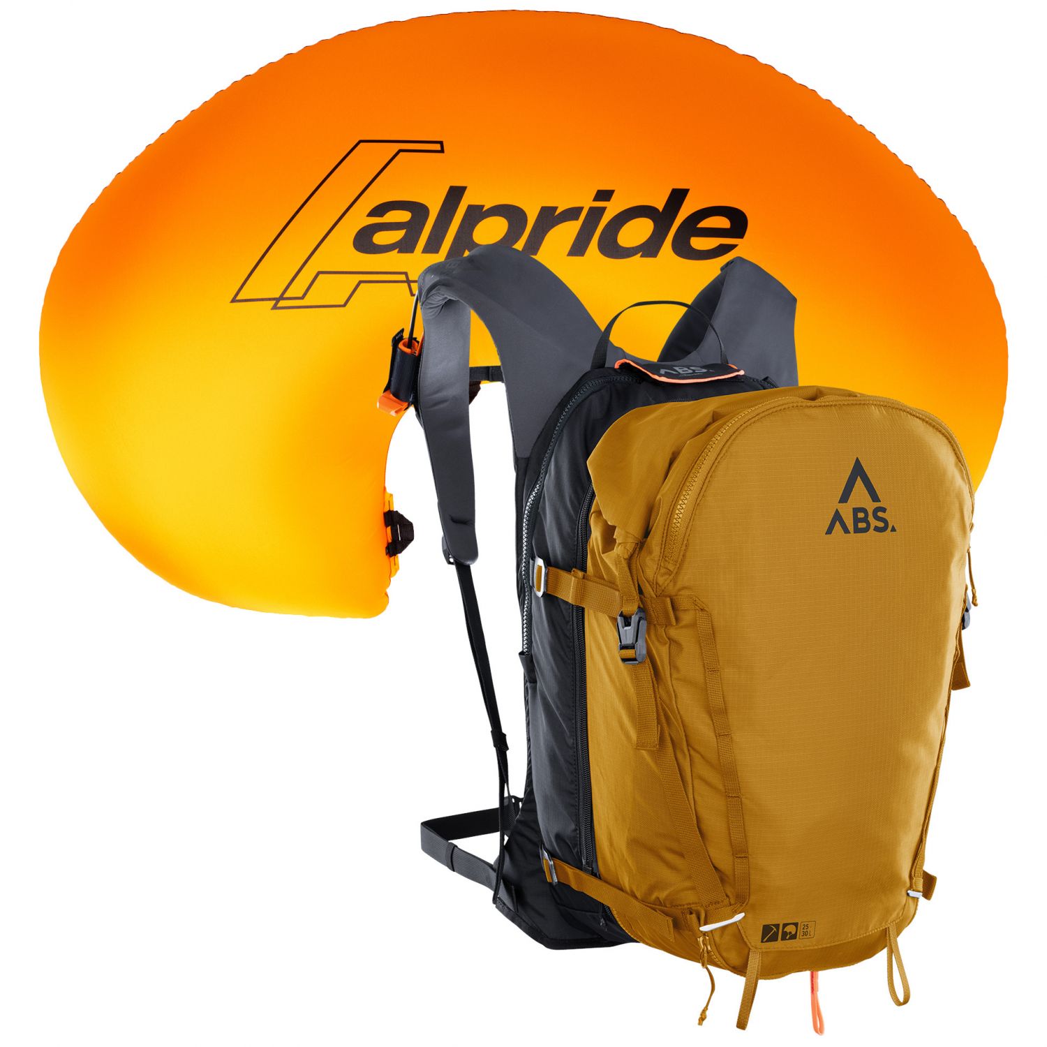 ABS A.Light E, 25-30L, lichtgewicht rugzak, geel