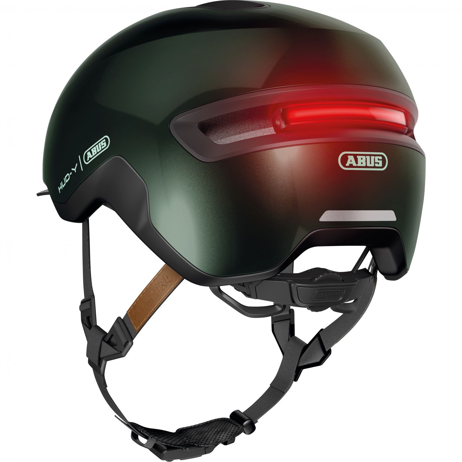 Abus Hud-Y, capacete de bicicleta, verde escuro
