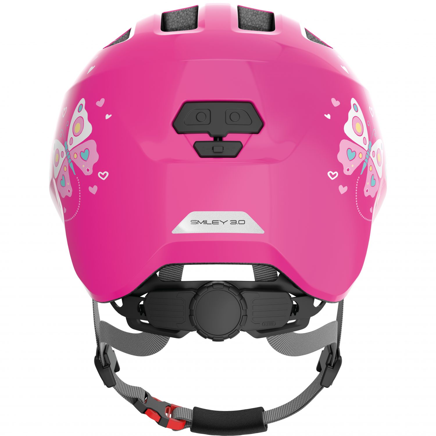 Abus Smiley 3.0, cyklistická prilba, junior, ružový motýlik